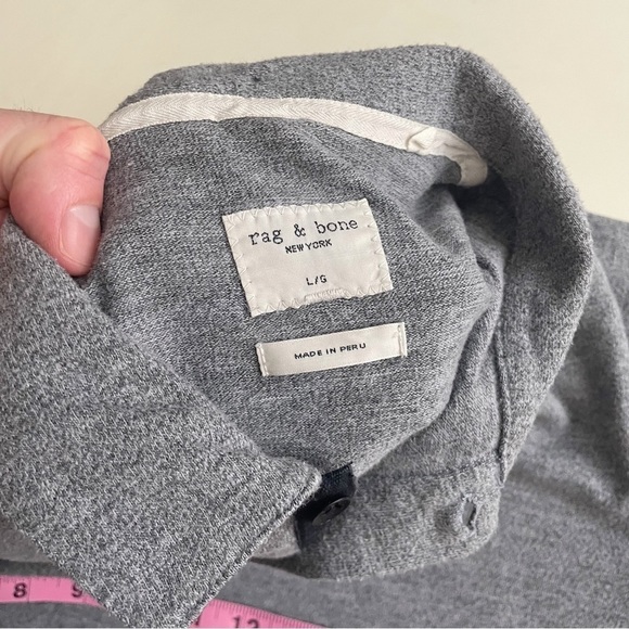 Rag & Bone Slim Fit Cotton Blend Polo Men’s Size Large Gray - Picture 4 of 6